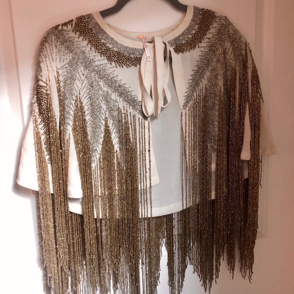 Free People Beaded Cape Unworn and Well Kept